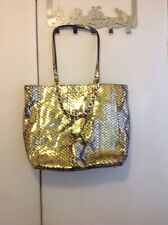 MICHAEL KORS GOLD/BROWN SNAKE PRINT BAG CHAIN/LONG HANDLES GOOD CONDITION for sale  Shipping to South Africa