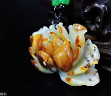 Pingente de jade 100% natural esculpido à mão colar de jade flor de peônia 8i18, usado comprar usado  Enviando para Brazil