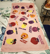 Used, Vintage Pillsbury Funny Face Fruits Drink Mix Pink Beach Bath Towel 55" x 29" for sale  Shipping to South Africa