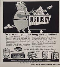 1964 AD.(XH53)~KLEIN MFG. CO. BURLINGTON, IOWA. BIG HUSKY HOG EQUIPMENT d'occasion  Expédié en Belgium