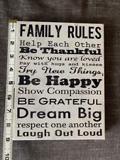 Family rules white for sale  Plymouth