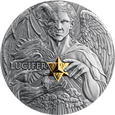 2023 Cameroon Dual Essence Lucifer Morning Star 2oz Silver Antiqued Gilded Coin for sale  Shipping to South Africa
