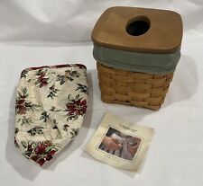 Porta-caixa de tecido Longaberger cesta com tampa de madeira assinada 2005 ~ 2 forros comprar usado  Enviando para Brazil