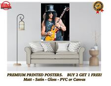 Cartaz grande Slash Guns N' Roses guitarra rock impressão arte presente A0 A1 A2 A3 A4 comprar usado  Enviando para Brazil