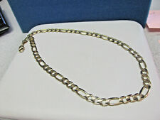Men's Heavy Duty 20 inch Figaro Chain Necklace 100% Solid 14k Gold   MAKE OFFER for sale  Whittier
