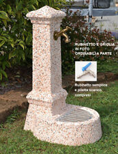 Fontana giardino esterno pietra e marmo, + rubinetto e piletta, h 75 cm  usato  San Mauro Torinese