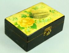 * Antiga caixa de bugigangas de madeira lacada, lembrança de GOUROCK, Escócia comprar usado  Enviando para Brazil