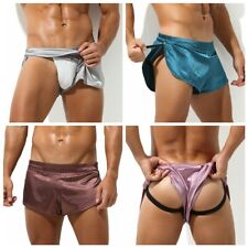 Hombres Pantalones Cortos Boxer Satén Baúles Divididos Informales Salón Pijama Parte Inferior Hogar segunda mano  Embacar hacia Argentina