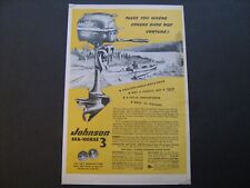 1953 Johnson Sea-Horse 3hp Outboard Boat Motor--vintage original ad from estate for sale  Shipping to South Africa