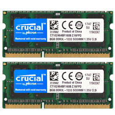 CRUCIAL DDR3L DDR3 1333Mhz 16GB 8GB 4GB 2Rx8 PC3-10600S SODIMM Laptop Memory RAM for sale  Shipping to South Africa