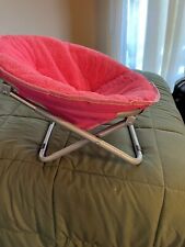 Silla plegable portátil redonda elevada gato perro cama de lana rosa para mascotas papasan. ¡Excelente!, usado segunda mano  Embacar hacia Argentina