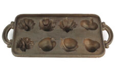 John Wright Cast Iron Cornbread Muffin Baking Pan Mold Vegetable Fruit Pattern for sale  Shipping to South Africa
