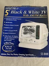 TV portátil vintage White Spectra 5” P&B | Rádio AM/FM | 52-BWR-W comprar usado  Enviando para Brazil