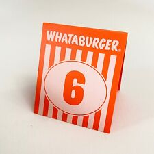 Used, Whataburger Restaurant Table Tent Number 6 Older Dull Orange Style for sale  Shipping to South Africa