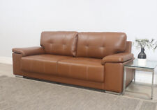 brown faux leather sofa s for sale  MIRFIELD
