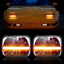 Faróis de LED pretos 5X7" 7x6" com giro DRL para Chevy 1984-1996 Corvette C4 comprar usado  Enviando para Brazil