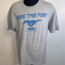 Camiseta Ford Mustang XL Gris Ride the Pony Car Carreras EE. UU. Azul Ovalado EE. UU. Clásico, usado segunda mano  Embacar hacia Argentina