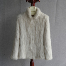 Casaco de malha feminino de pele de coelho real casual manga longa jaqueta de pele quente comprar usado  Enviando para Brazil
