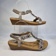 Pavers Sandals Womens Size 6 Diamante Flower Embelished Comfort Sole for sale  Shipping to South Africa