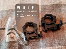 Wulf Optics Quick Detachable 1 Inch Rifle Scope Picatinny / Weaver Mount Rings, used for sale  Shipping to South Africa