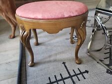 Vintage Oval Shaped Upholstered Vanity Stool Queen Anne Style, used for sale  Shipping to South Africa