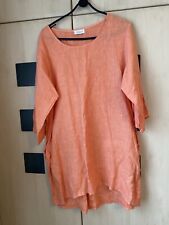 Luella Made In Italy  Orange Linen 3/4 Sleeve Tunic Top. Pockets. 45" Chest. VGC, used for sale  Shipping to South Africa