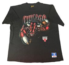 Camiseta negra vintage Chicago Bulls Nutmeg Mills 1993 NBA puntada única para hombre XL segunda mano  Embacar hacia Argentina