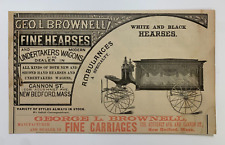 Vtg. ad HEARSES, Wagons, Fine Carriages GEORGE BROWNELL New Bedford, Mass. for sale  Shipping to South Africa