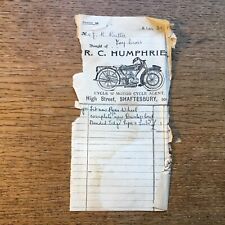 1929 invoice humphries for sale  PRESTEIGNE