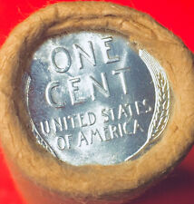 1947-S / 1943 BU+ STEEL REVERSE TAILS OLDER WRAP LINCOLN WHEAT PENNY ROLL RARE! for sale  Arlington