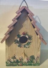 Vintage Wooden Birdhouse Garden Style Layered Shingle Roof w/Hanger 9” tall for sale  Shipping to United Kingdom