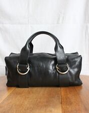 YI2K Black 100% Leather Vintage 00's Tube Bag with Buckle Design Zipped  for sale  Shipping to South Africa