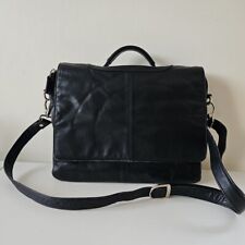 EastWest London Leather Bag  Briefcase Crossbody Satchel Office Messenger Black  for sale  Shipping to South Africa