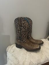 Botas para mujer Ariat Circuit Savanna marrón en apuros estampado de leopardo US 6.5 B segunda mano  Embacar hacia Argentina