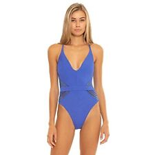 $148 ISABELLA ROSE Women's Queensland Rib High Leg One Piece Blue Size M NWOT for sale  Shipping to South Africa