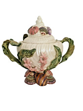 Used, Vintage Fitz & Floyd Oceana Sugar/Condiment Jar & Spoon - Seashells Coral Ferns for sale  Shipping to South Africa