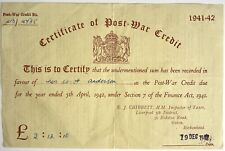 Certificates post war for sale  TORQUAY