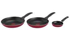 Tefal 3 Piece Red Frying Pan Set Easy Care Home Kitchen Aluminium Non-Stick Set for sale  Shipping to South Africa