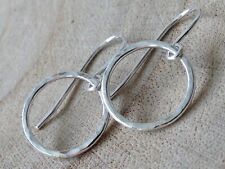 Sterling Silver Hammered Circle Handmade Earrings for sale  Shipping to South Africa