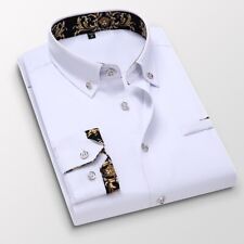 Usado, Camisa masculina manga comprida vestido social negócios camisa branca comprar usado  Enviando para Brazil