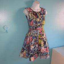 English Rose Womens Dress British Size M (fits like S)  Fit & Flare Zip Mini for sale  Shipping to South Africa