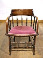 Vintage farmhouse bow back armchair - spindle stick back desk chair for sale  Shipping to South Africa