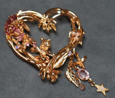 Used, Vintage Kirks Folly Wisteria Fairy Pixy Brooch Purple Rhinestones Enamel for sale  Shipping to South Africa