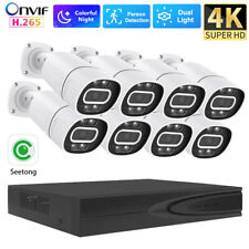 Sistema de câmera de segurança 4K 8MP POE vídeo doméstico áudio vigilância kit 4CH/8CH NVR comprar usado  Enviando para Brazil