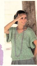 knitting pattern women's ladies cotton top sweater  sizes 32 38 inch easy knit for sale  Shipping to South Africa