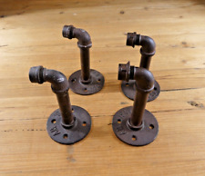 Used, 4 INDUSTRIAL PIPE SHELF BRACKETS 4" WIDE WALL MOUNTED **READ** RACK 4PCS for sale  Shipping to South Africa