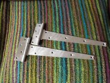 PAIR OF TEE HINGES 15" GALVANISED HEAVY DUTY SHED GATE GARAGE DOOR PER PAIR, used for sale  Shipping to South Africa