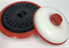 Rangemate Red Microwave Oven Cooker Grill with Silicone Steam Plate Muffin Pan for sale  Shipping to South Africa