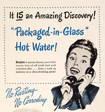 Calentador de agua Permaglas 1948 de colección impresión anuncio 5x13 gas o eléctrico empaquetado en vidrio segunda mano  Embacar hacia Argentina