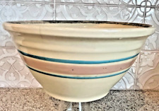 McCoy Pottery Oven Ware Mixing Bowl 10” Blue And Pink Stripe USA Vintage 1950's for sale  Shipping to South Africa